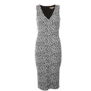 NWT Michael Michael Kors Sleeveless Leopard Jacquard V-neck Silhouette Dress. 10